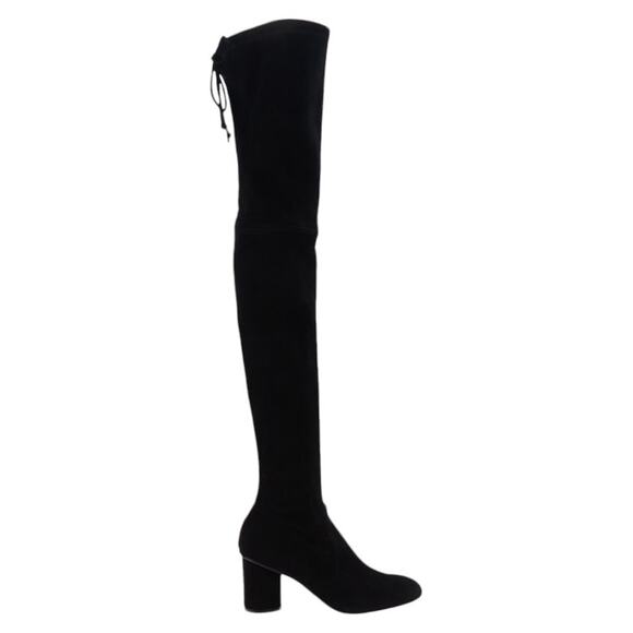 Stuart Weitzman NWOB Tipland Black Suede Over the Knee Boot Size 4M Stacked Heel - Picture 1 of 15